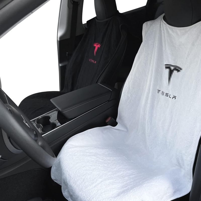 Tesla Model S/3/X/Y Juniper Premium Seat Cover Waterproof Washable, Gym Use &amp; Pet Friendly (White)