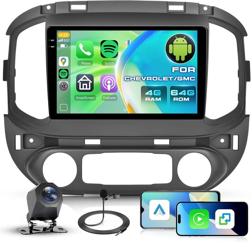 Chevy Colorado/GMC Canyon 2015-2019 Android Car Stereo 9” Double Din with Wi-Fi, GPS &amp; Rear Camera