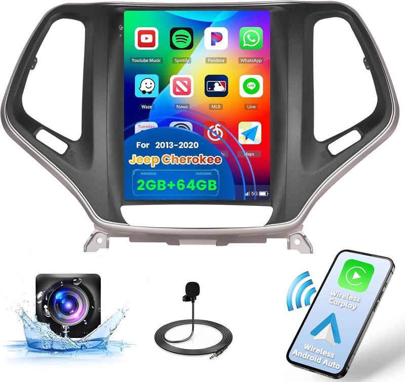 Jeep Cherokee 2013-2020 Android Car Stereo 9.7” Touch Screen with Bluetooth &amp; Backup Camera