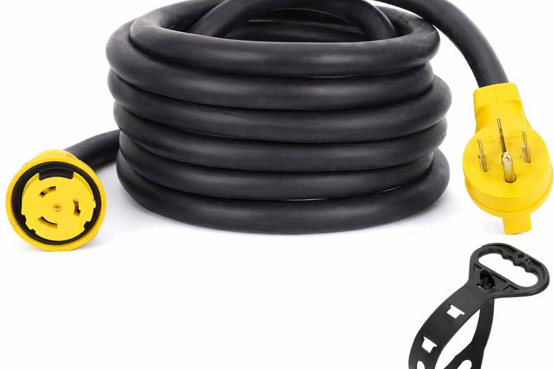 50 Amp Generator Extension Cord 13FT 14-50P to SS2-50R Heavy Duty Weatherproof for RV and Home