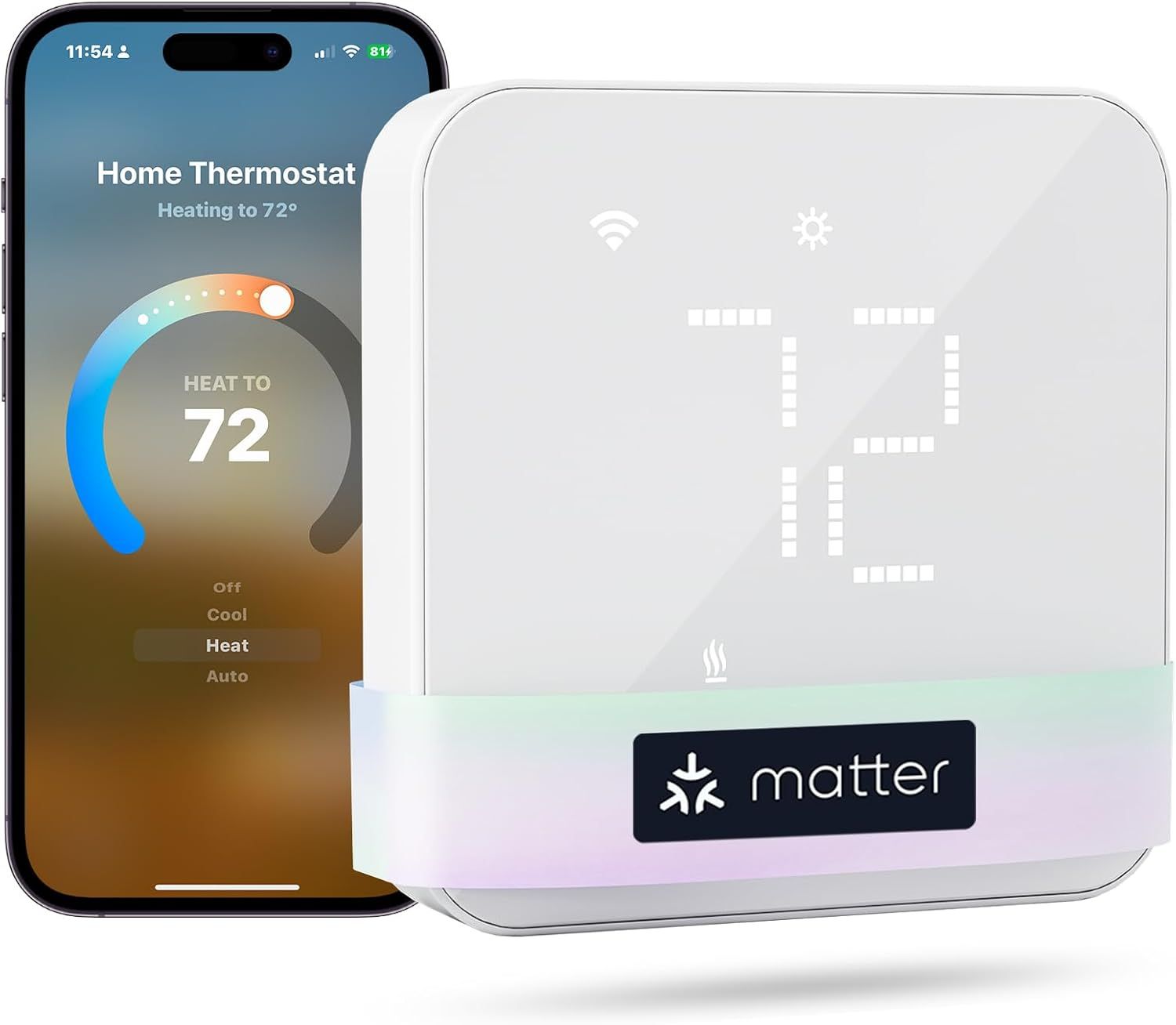 Smart WiFi Thermostat for Home with Matter Alexa, Google &amp; Apple Home