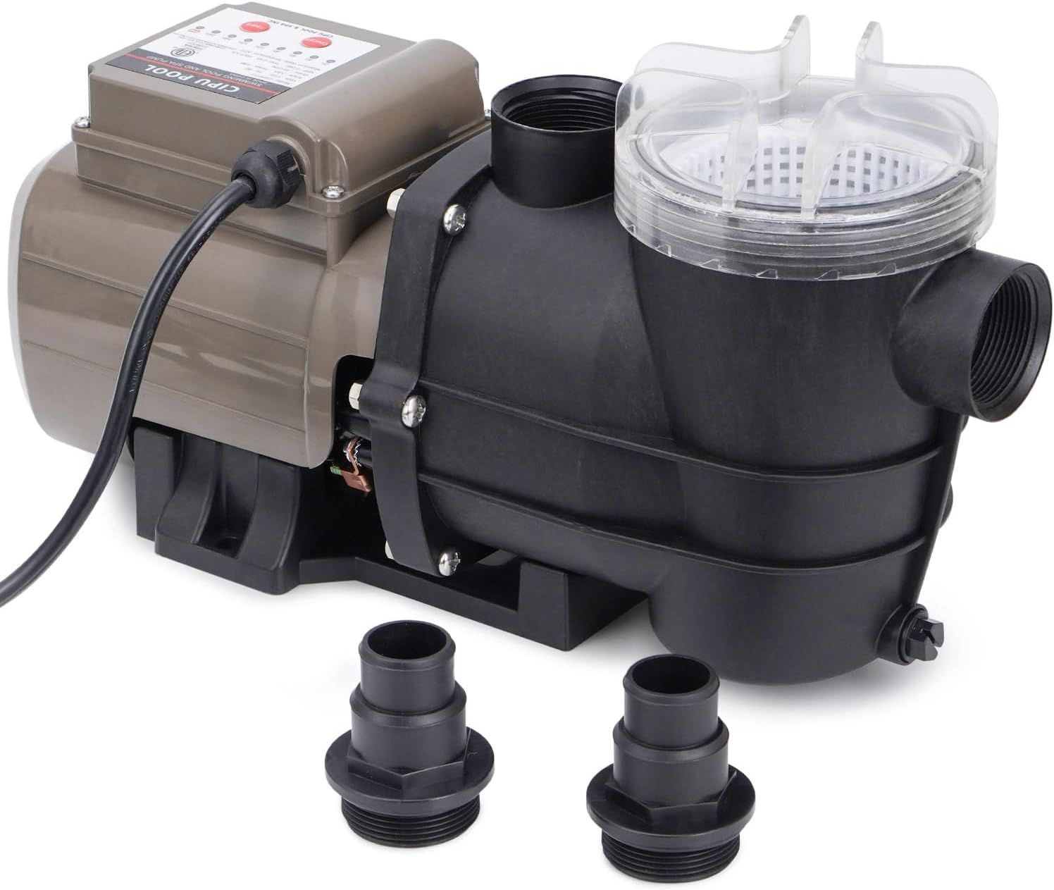 Swimming Pool Pump with Built-In Timer / Filter Basket Low Noise for Pools, Hot Tub &amp; Spa