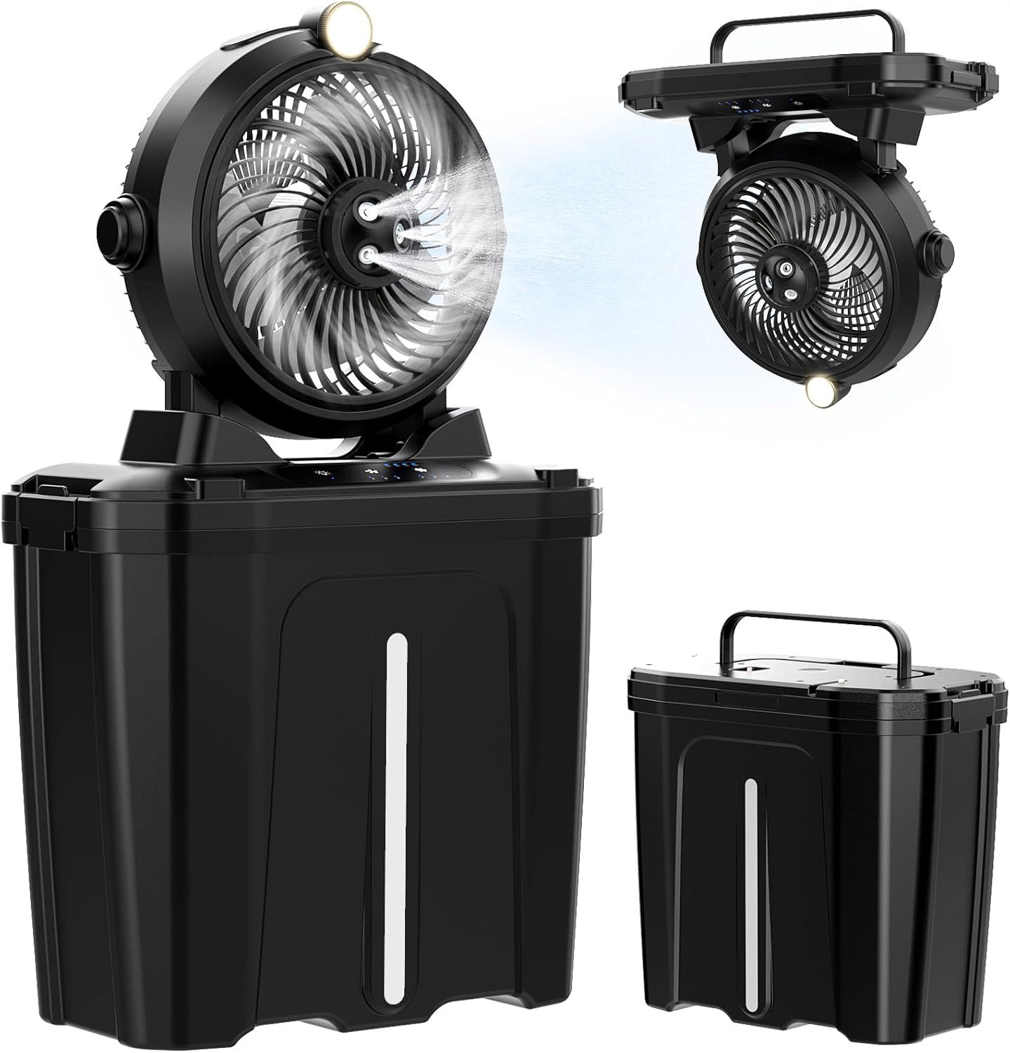 USB Rechargeable Misting Fan with 20000mAh Battery &amp; Powerful Airflow