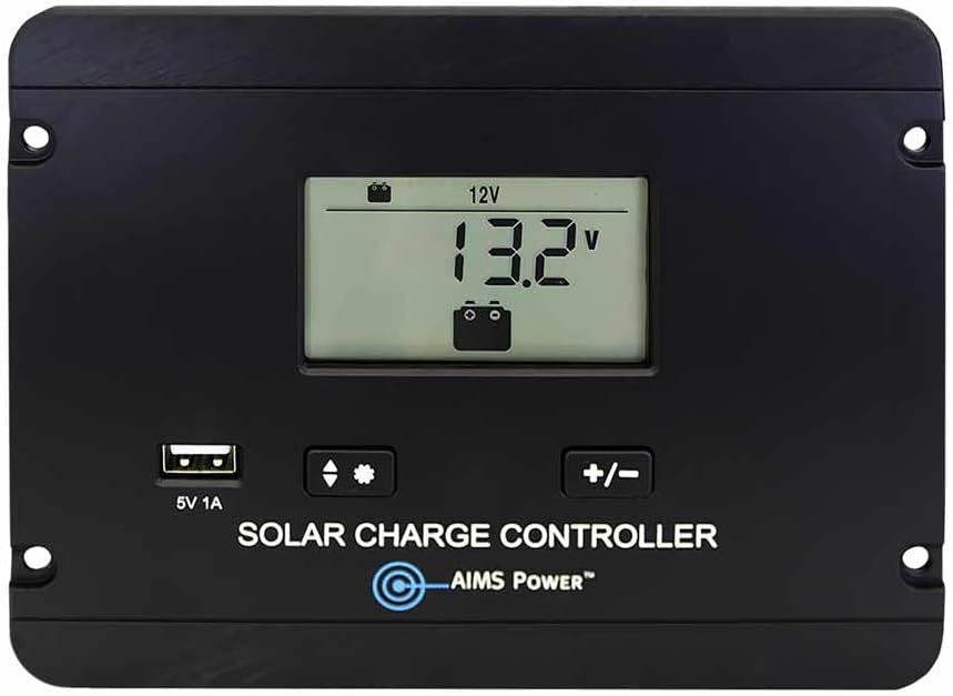 AIMS Power Flush Mount 30 Amp Solar Charge Controller 12/24V PWM