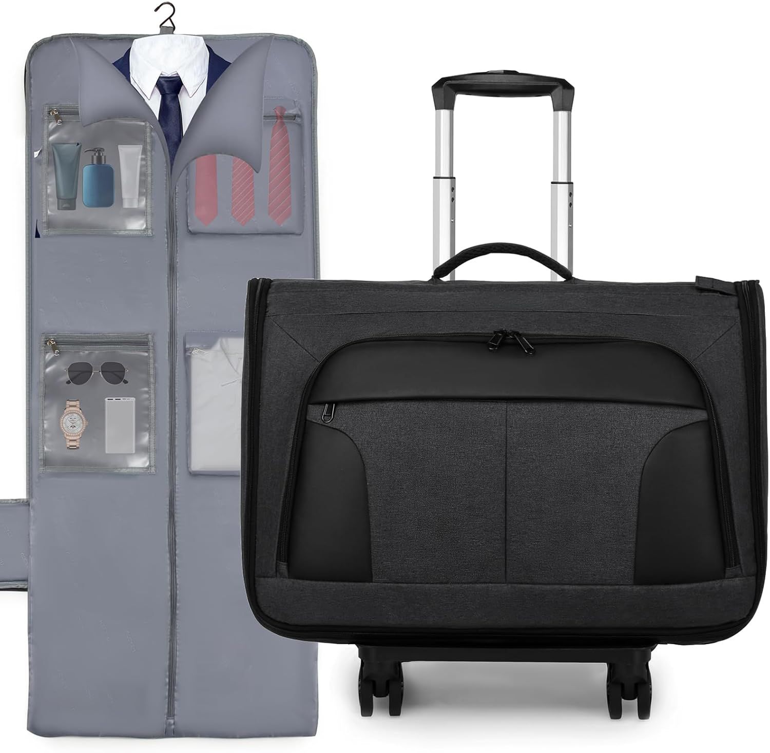 Rolling Garment Bag with Wheels – Large Carry-On Suit Bag for Travel &amp; Business