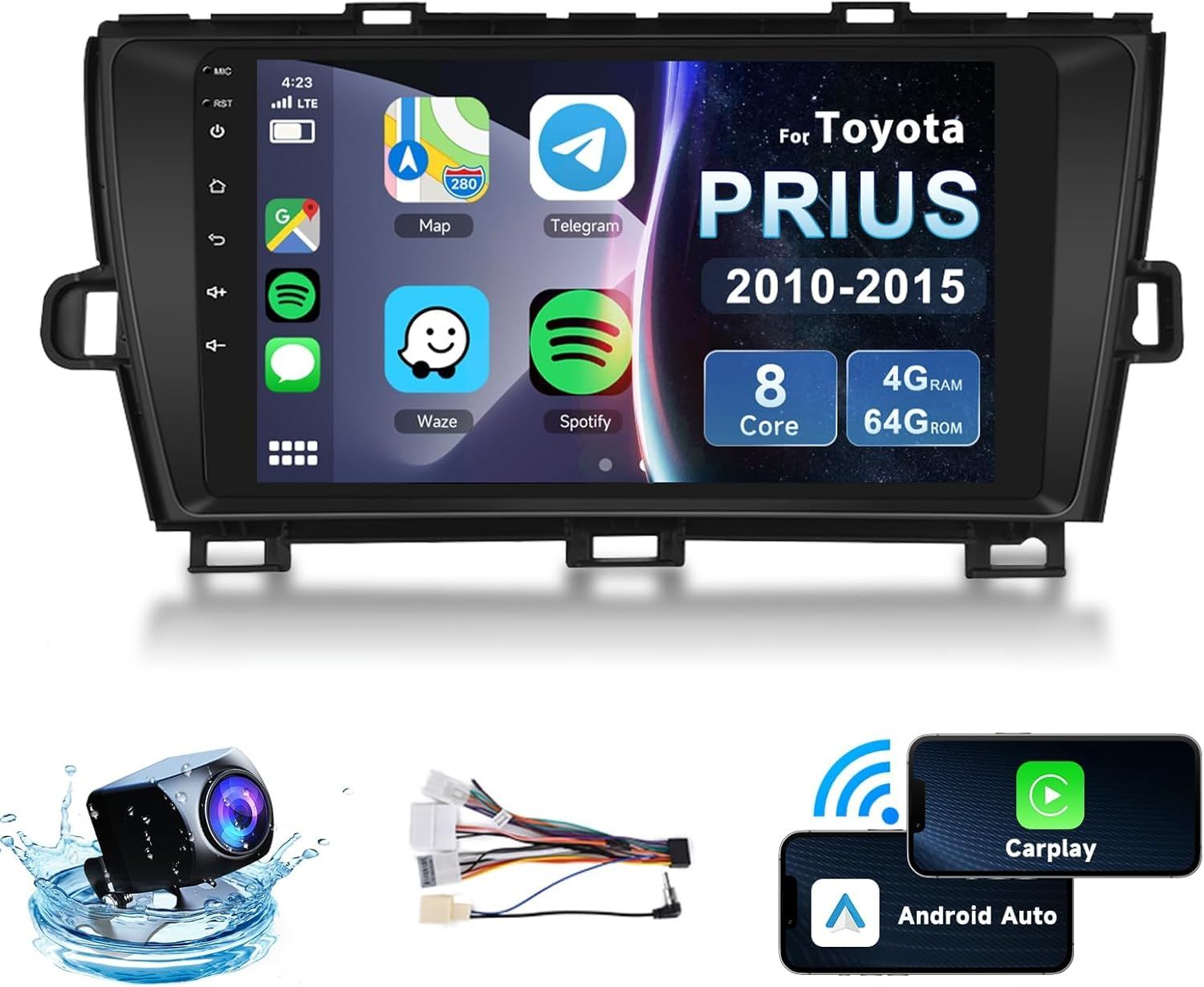 Toyota Prius 2010-2015 Android Radio – 9 Inch Touchscreen, GPS, WIFI, Bluetooth &amp; Rear Camera