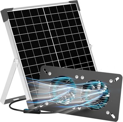 20W Solar Fan Kit Outdoor Ventilation for Dog, Chicken Coop Or Pet Houses
