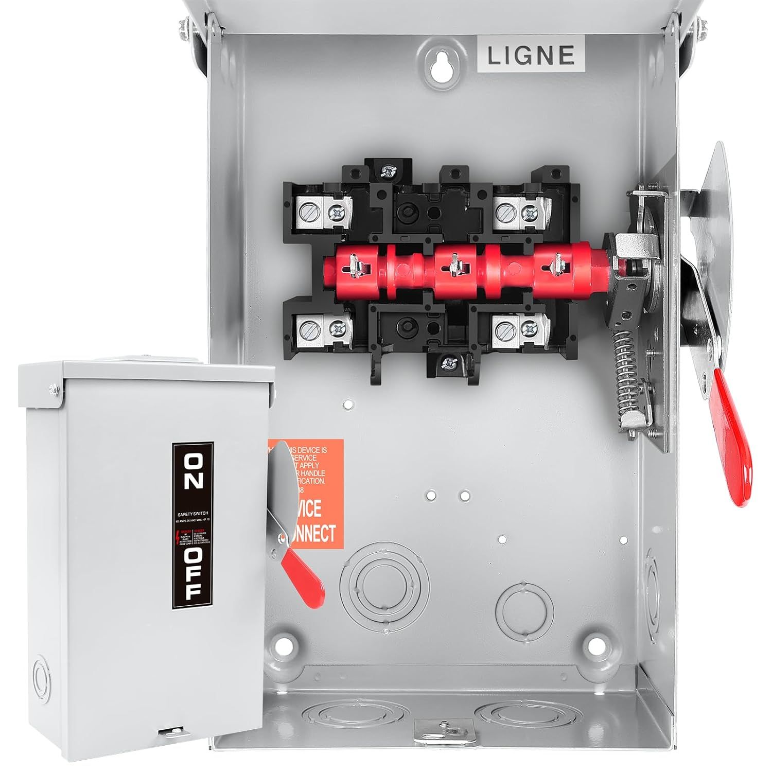 60 Amp Disconnect Switch Box,2 Pole Safety Switch, Non-Fusible, Indoor &amp; outdoor