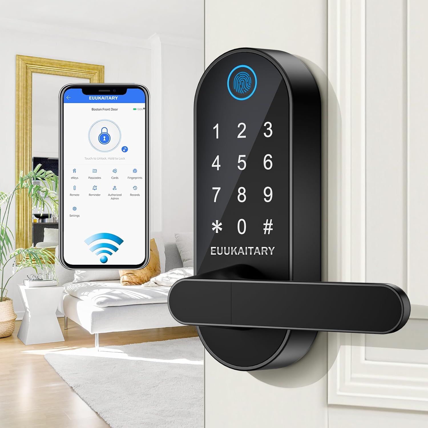 WiFi Fingerprint Door Lock with Remote Access and Auto Lock