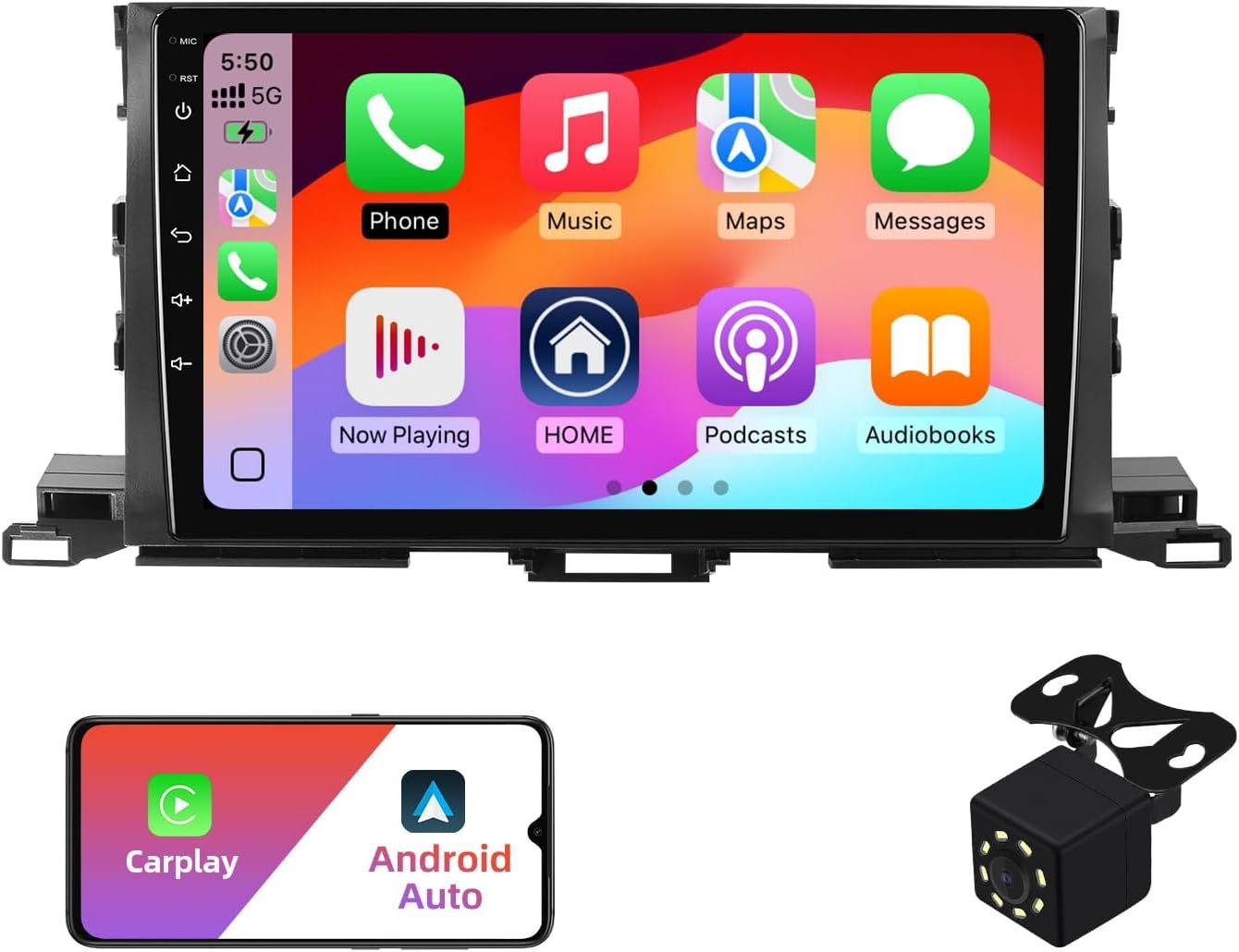 Toyota Highlander 2014-2019 Screen 10.1 Inch Stereo CarPlay, Android &amp; Rear Camera