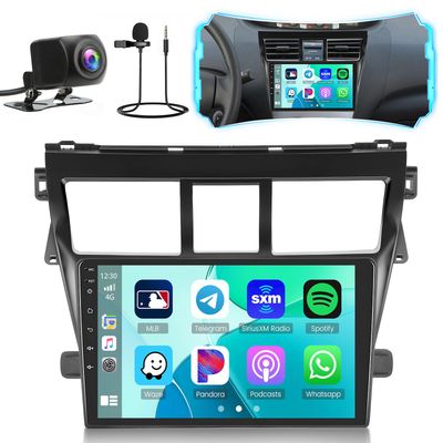 Toyota Yaris Vios 2007-2012 Touch Screen 9" Double Din Android Car Stereo, GPS &amp; Backup Camera