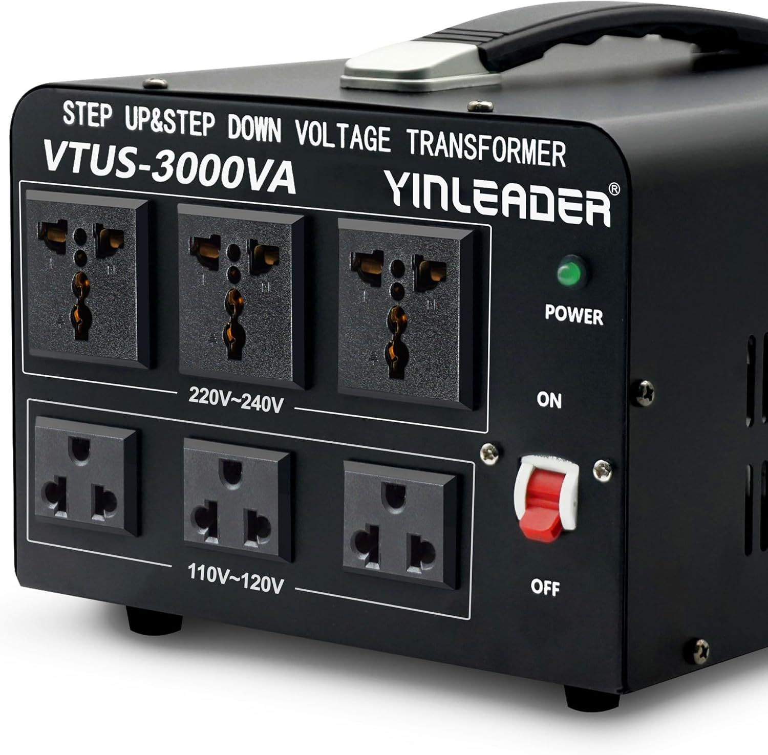 3000W Voltage Converter Transformer 110V to 220V Step Up Down with Breaker
