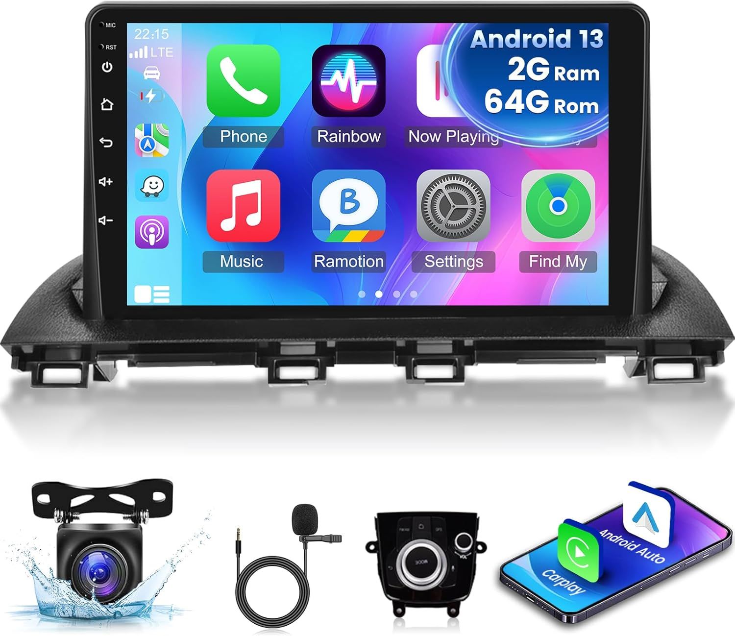 Mazda 3 Axela 2014-2019 2G+64G Android Car Stereo with Wireless CarPlay &amp; Backup Camera