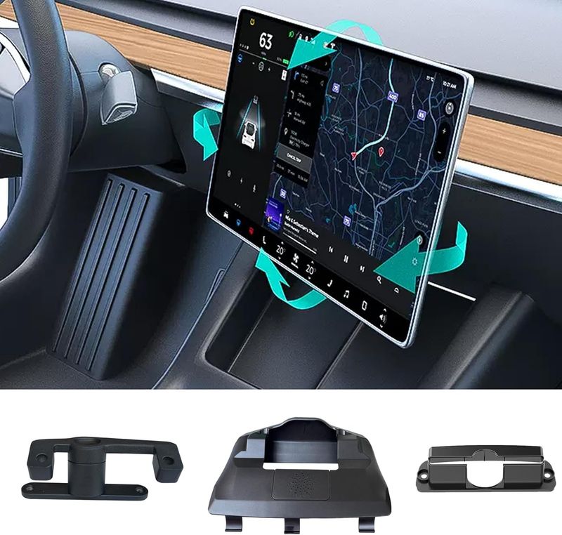 Tesla Model 3 2017–2023 &amp; Model Y 2020–2024 Screen Tilt Swivel Hinge Mount