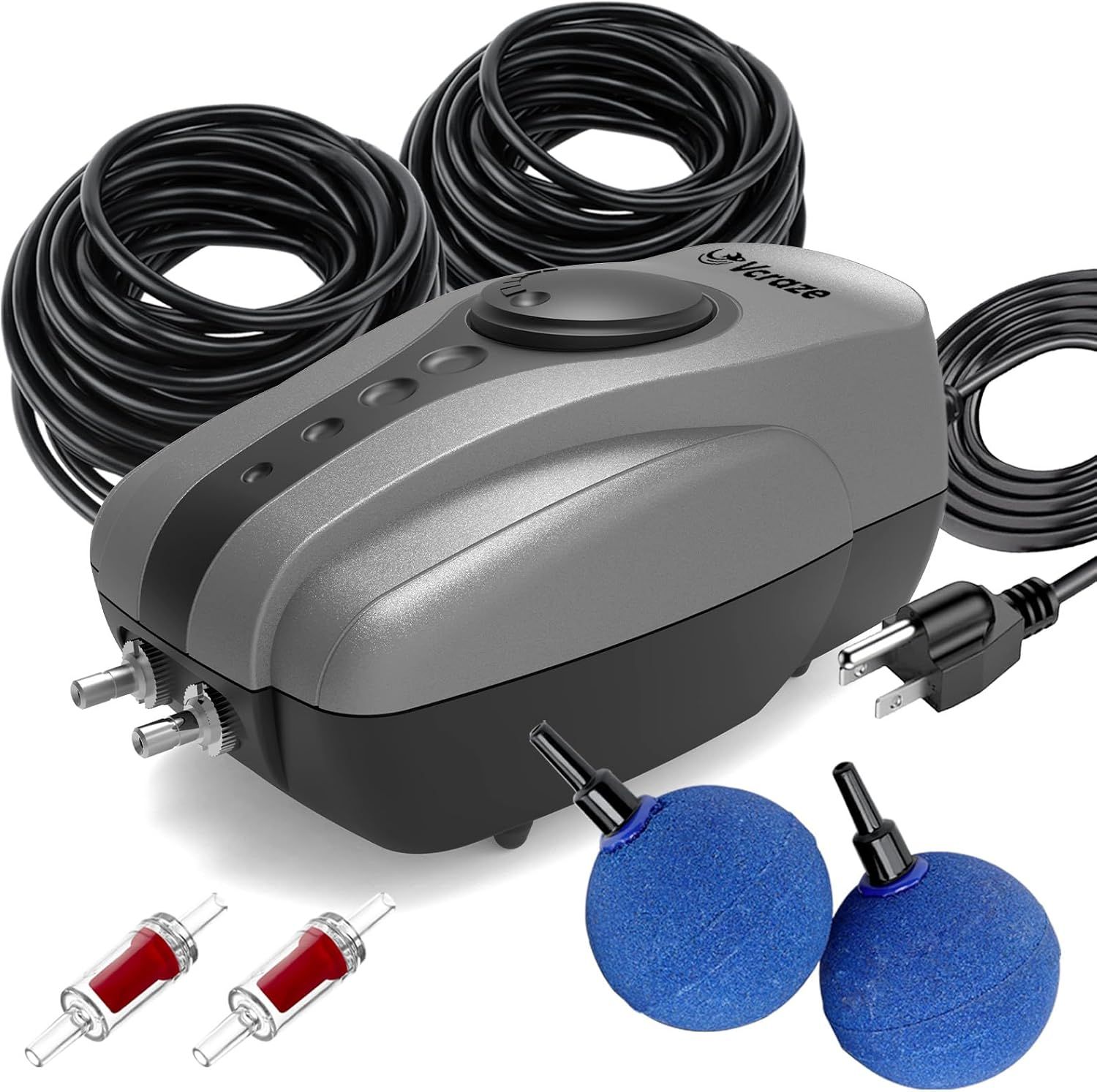 Pond Aerator Pump Complete Kit for Fish Ponds Improves Oxygen and Water Quality