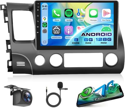 Honda Civic 2006–2011 Touchscreen Radio Wireless CarPlay, Android Auto &amp; Backup Camera