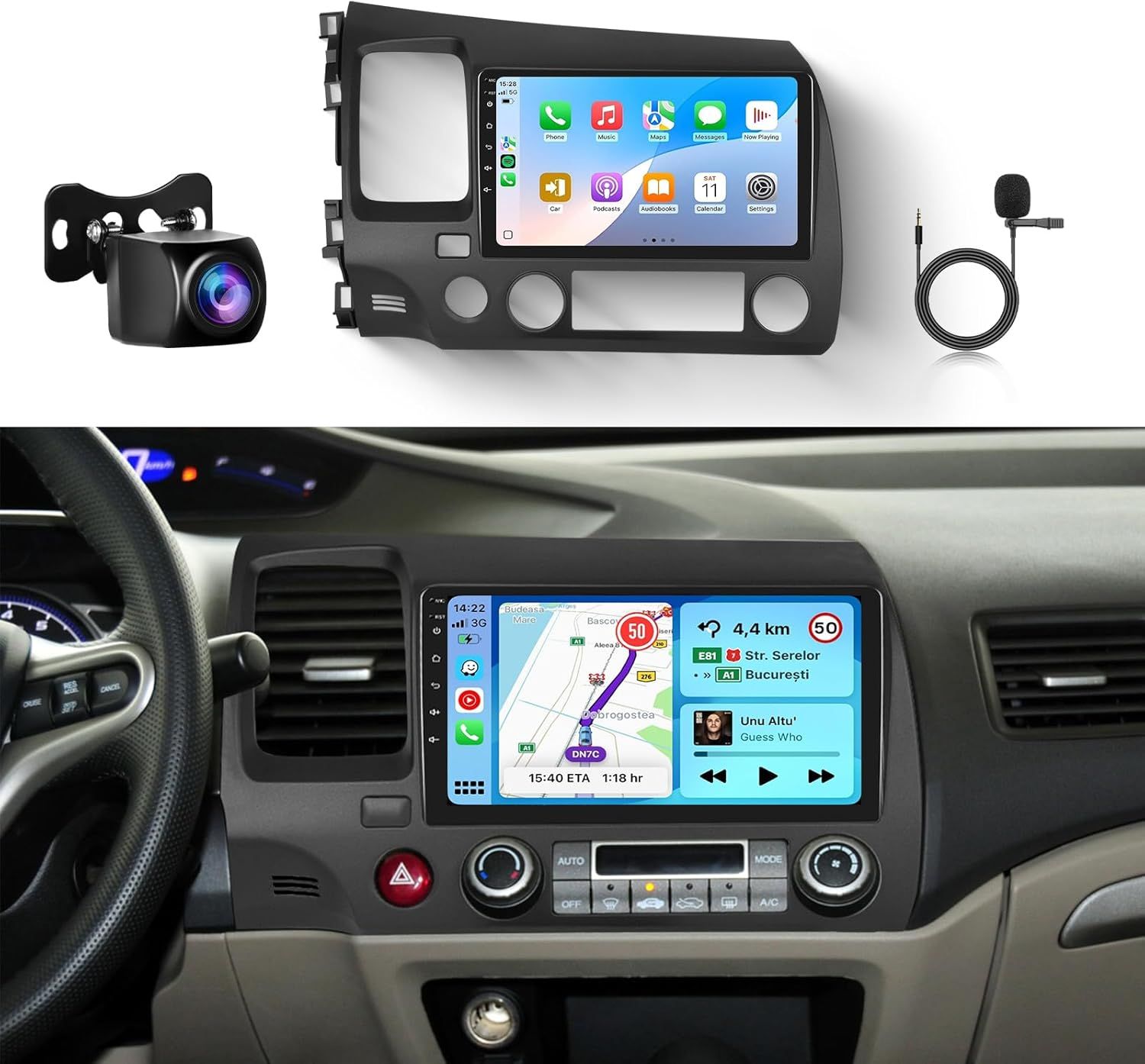 Honda Civic 2006-2011  Android 9 Inch Car Radio GPS Bluetooth Backup Camera