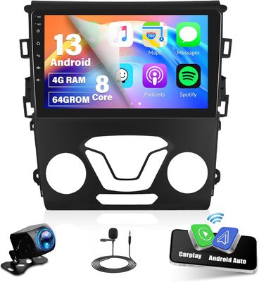 Ford Fusion 2013-2019 4G+64G Touchscreen Android Car Stereo with Wireless CarPlay &amp; Backup Camera