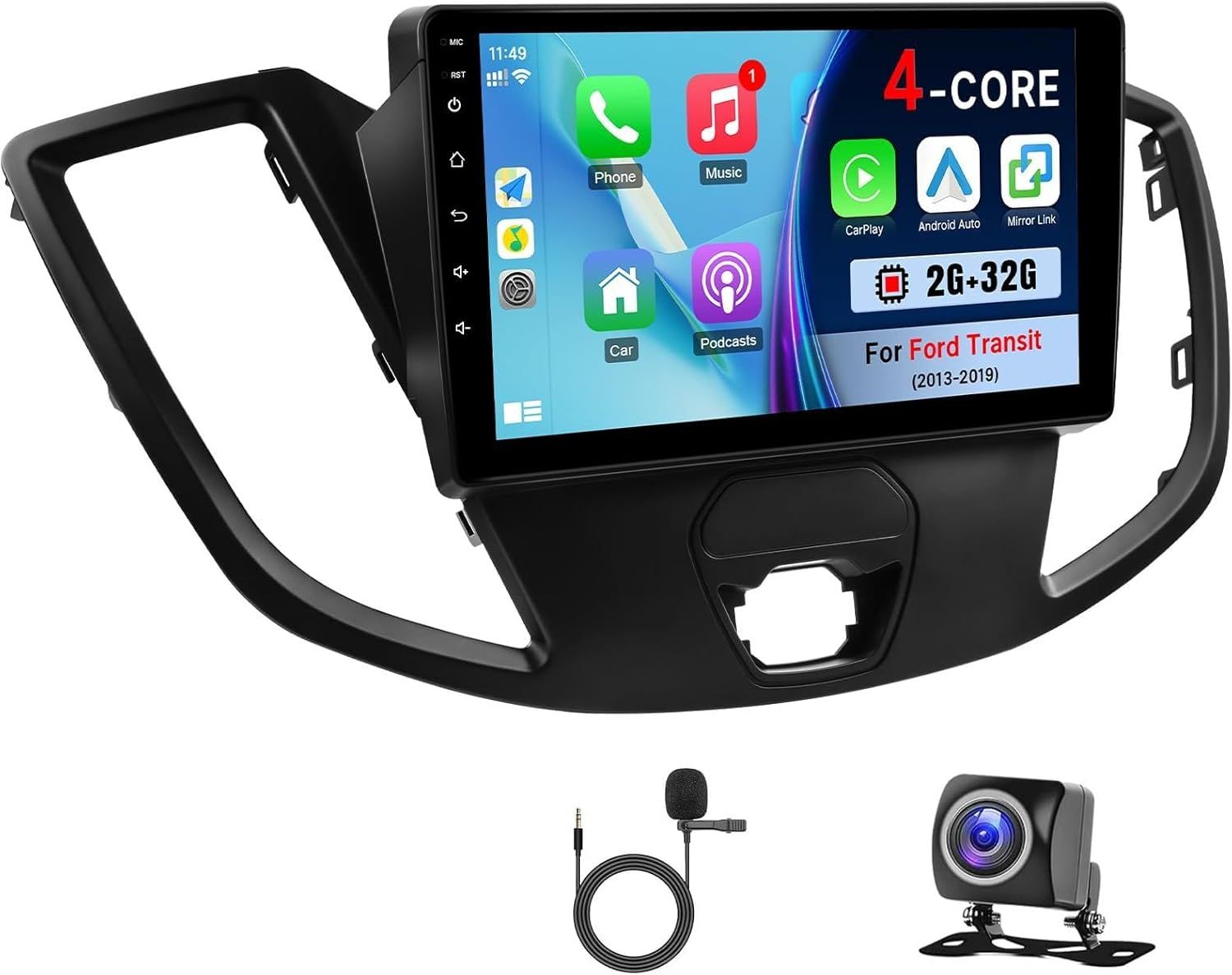 Ford Transit 2013-2019 Android Car Stereo  9Inch with Wi-Fi, GPS, CarPlay &amp; Backup Camera