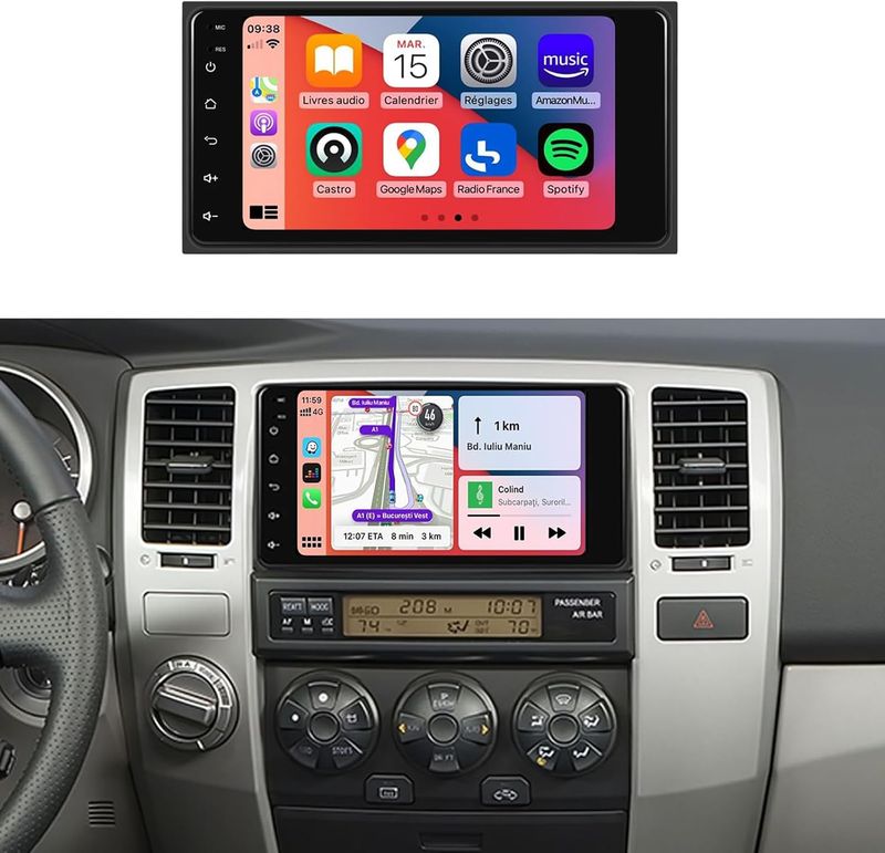Toyota 4Runner 2003-2009 Android Car Stereo 7 Inch HD Touchscreen with CarPlay &amp; Backup Camera