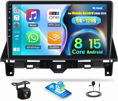 Honda Accord 2008-2013 Touchscreen 10.1 Inch Android Radio High Memory &amp; Backup Camera