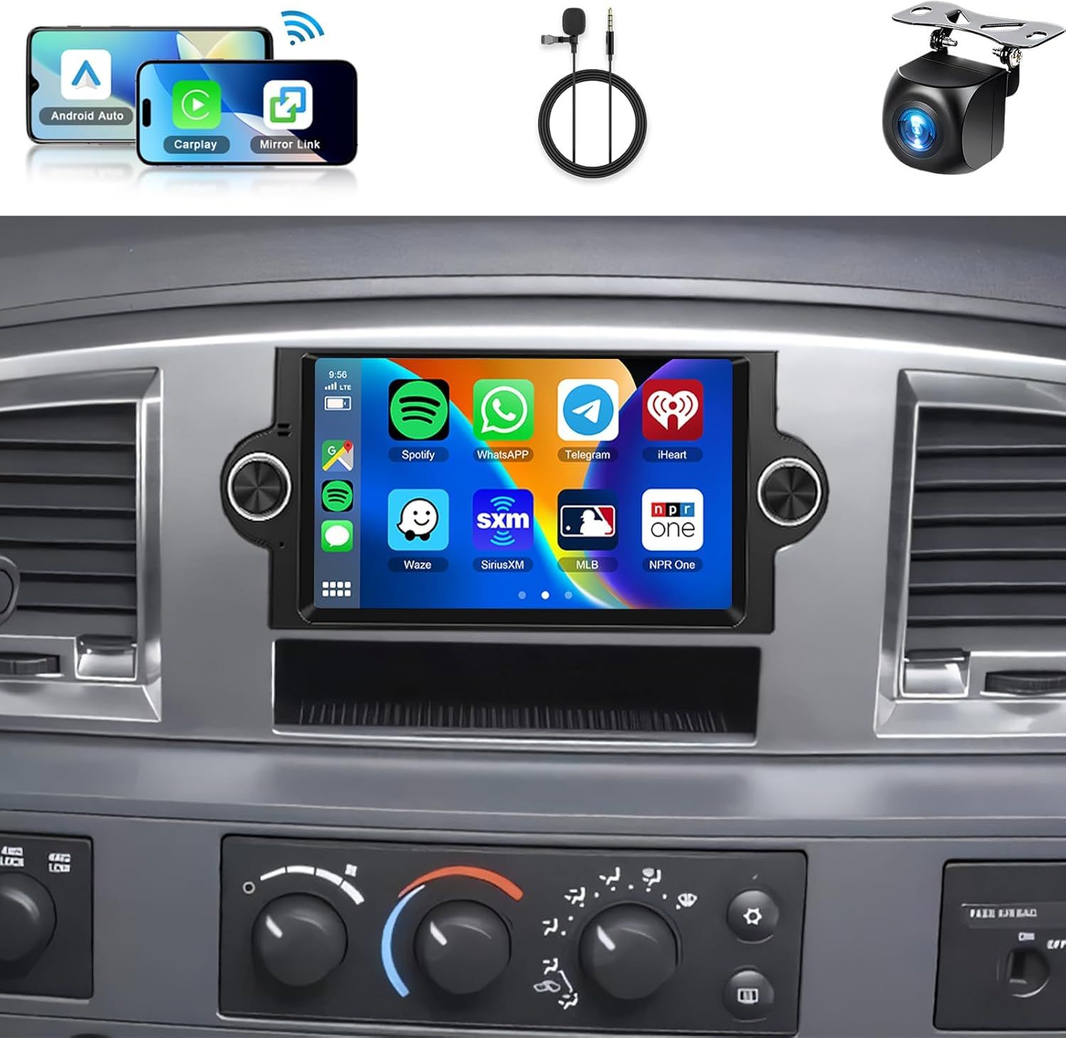 Chrysler 300C 2005-2007 Android Car Stereo 6.2 Inch Touchscreen with  CarPlay  &amp; Backup Camera