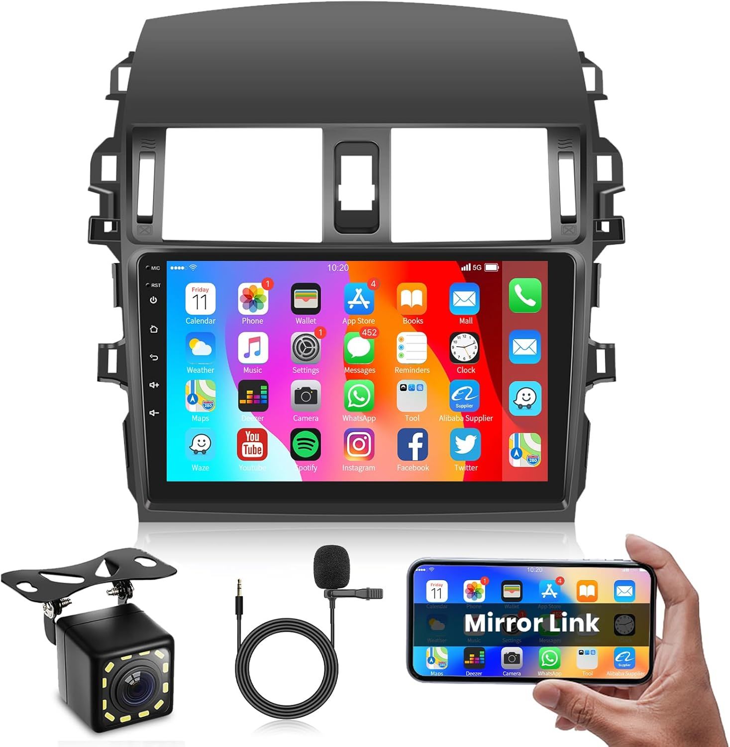 Toyota Corolla 2009–2013  Android Car Radio 9" with Wi-Fi, Bluetooth, Navigation &amp; Backup Camera