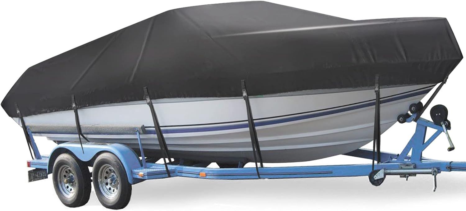 17–19 FT Waterproof Boat Cover Heavy Duty UV Resistant For Bass / Runabout / Fishing boats