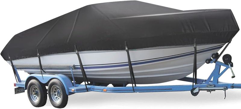 17–19 FT Waterproof Boat Cover Heavy Duty UV Resistant For Bass / Runabout / Fishing boats