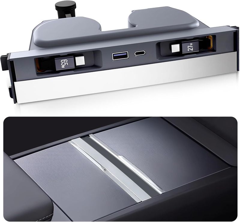 Tesla Model Y Juniper 2025–2026 USB Hub Center Console for Fast Charger