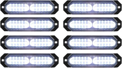 Ultra Slim White LED Emergency Warning Strobe Lights Surface Mount For Tow &amp; Construction Trucks