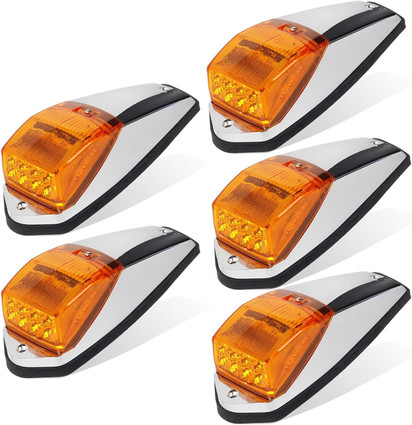 Amber LED Roof Cab Marker Lights Waterproof Running Lights for All Heavy Duty Trucks