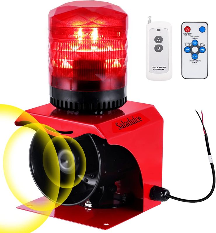Industrial Strobe Alarm Siren 120dB Outdoor Emergency Warning Light AC 110V