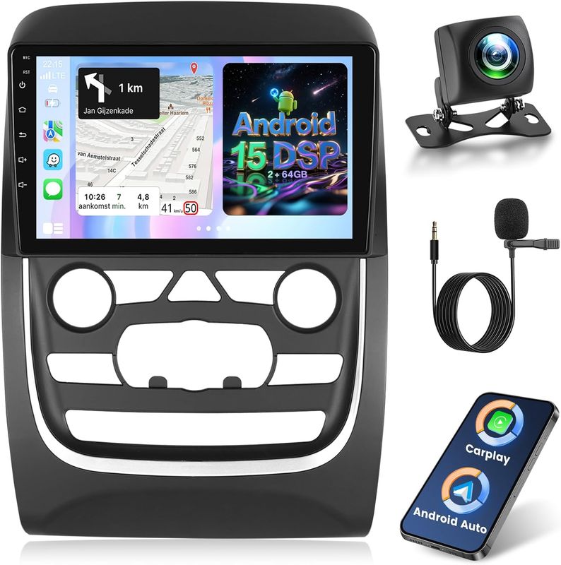 Dodge Durango 2014–2020 Wireless CarPlay Android Auto Car 9 Inch Stereo with Backup Camera