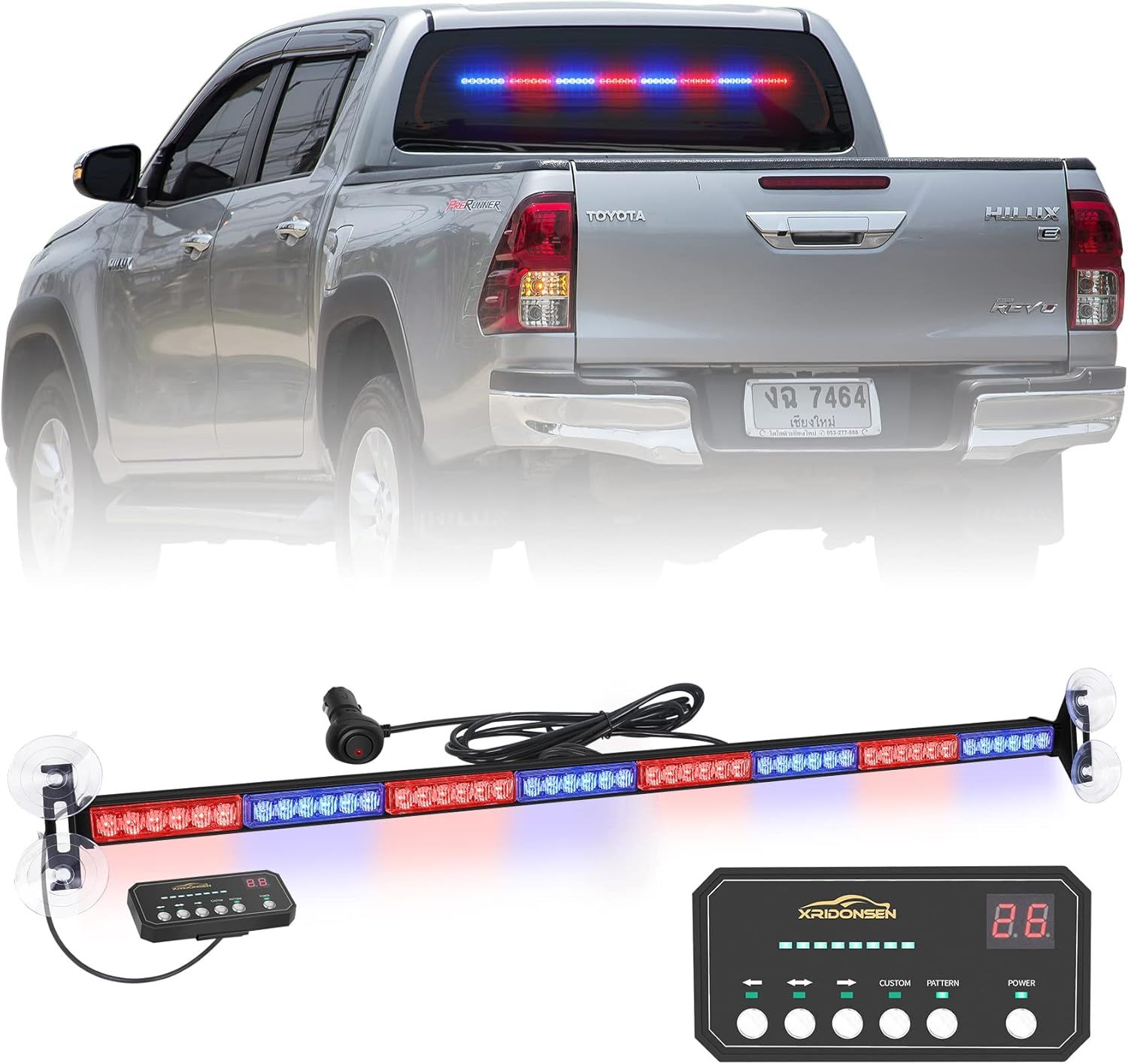 35 Inch - 48 LED Traffic Advisor Strobe Light Bar for Construction Vehicles, Tow &amp; Plow Trucks