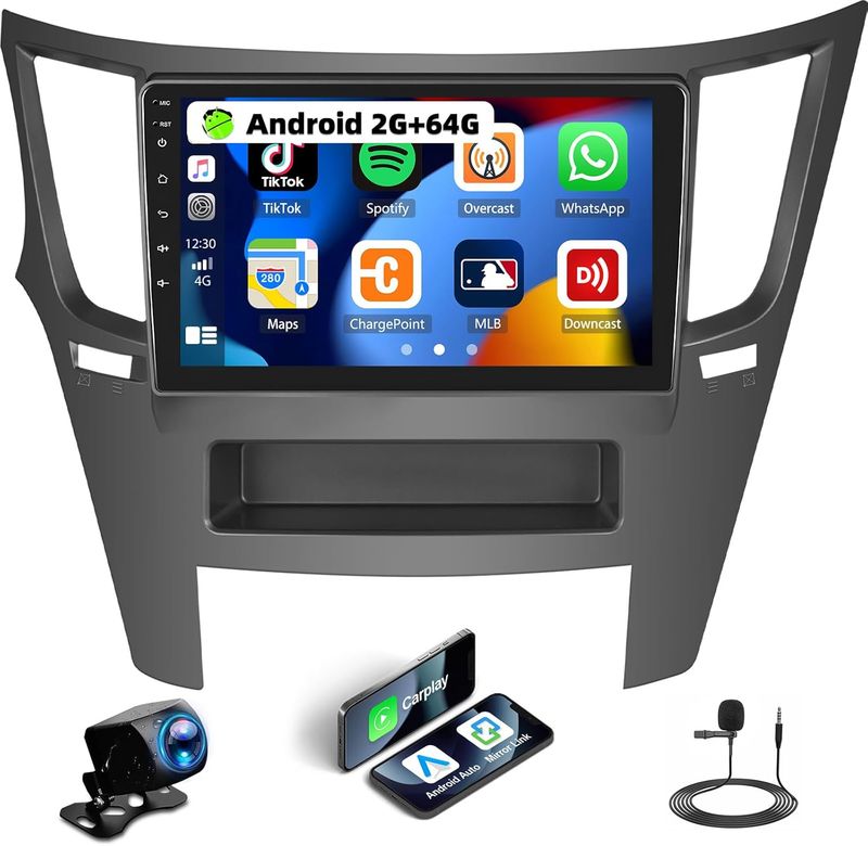 Subaru Outback Legacy 2010–2014 Android Auto GPS Car Stereo with Backup Camera