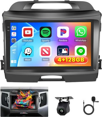 Kia Sportage 2010-2016 Touchscreen 9 Inch Car Stereo with SWC EQ &amp; Backup Camera