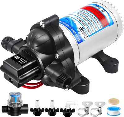 12V RV Water Pump 45 PSI  3.5 GPM Diaphragm Fresh Water Pump for RV, Marine &amp; Yacht