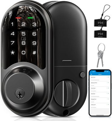 Smart Lock for Front Door with App Control Keyless Entry Touchscreen Keypad (Black Color)