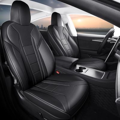 Tesla Model 3 2017-2023 Faux Leather Full Set Seat Covers Black Interior Upgrade