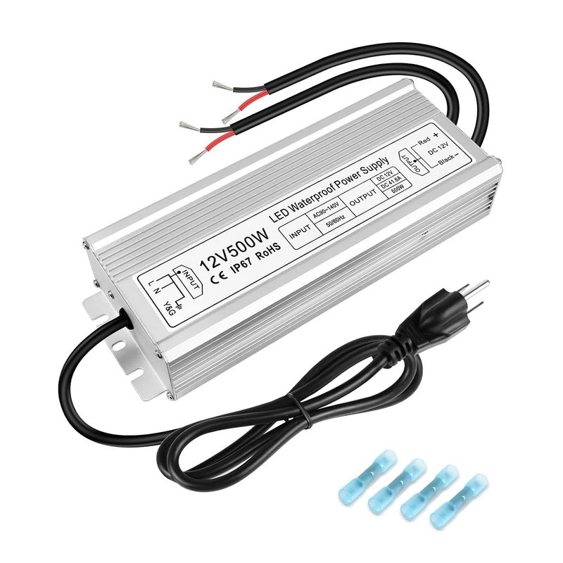 500W 12V LED Power Supply IP67 Waterproof Driver AC to DC Converter for Outdoor Lights