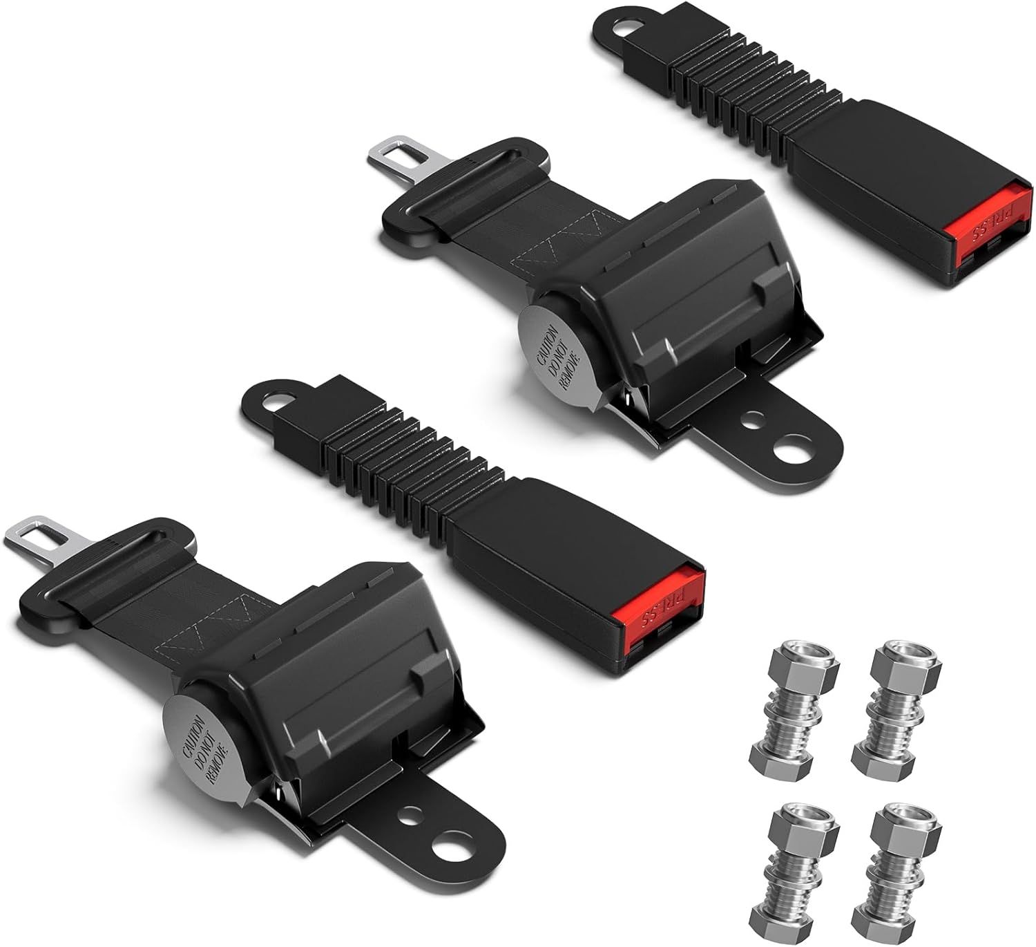 Golf Cart Seat Belt Kit 40 Inch Retractable Universal Safety Belts (2 Set)