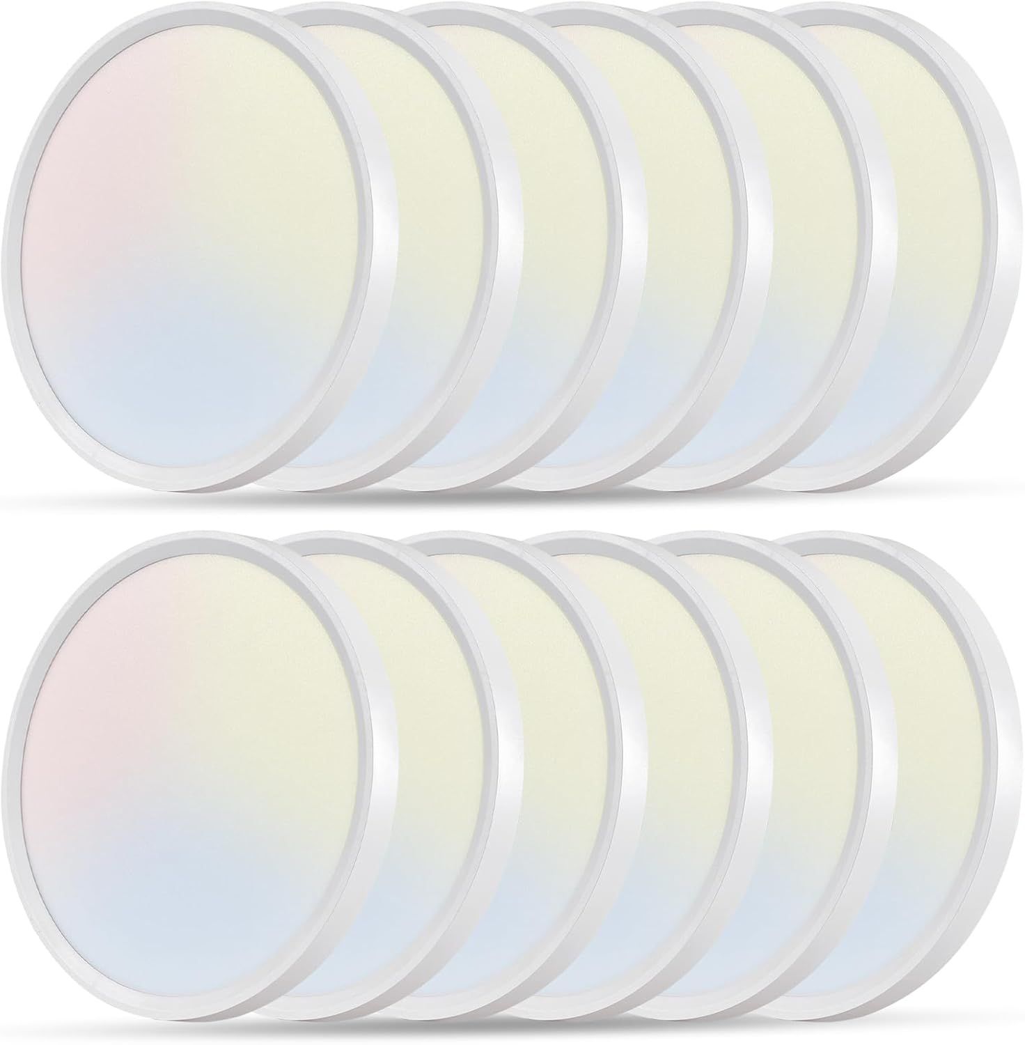 12PK - 12 Inch Flat LED Ceiling Fixture 24W 2520LM with 3CCT  Slim Flush Mount ( White Color)