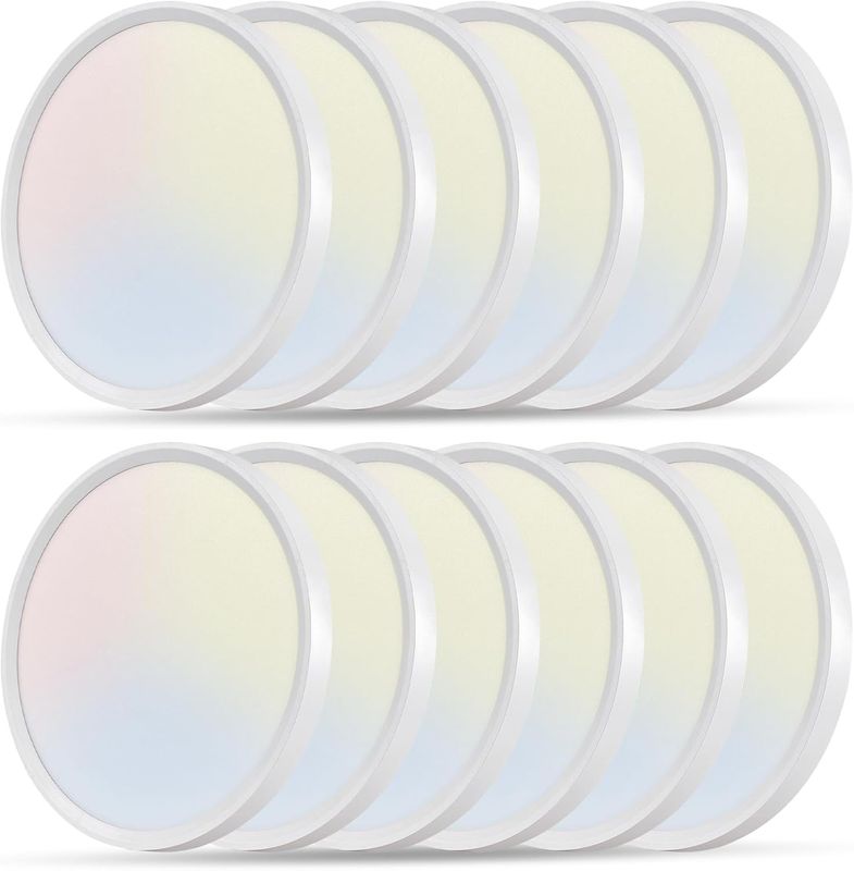 12PK - 12 Inch Flat LED Ceiling Fixture 24W 2520LM with 3CCT  Slim Flush Mount ( White Color)