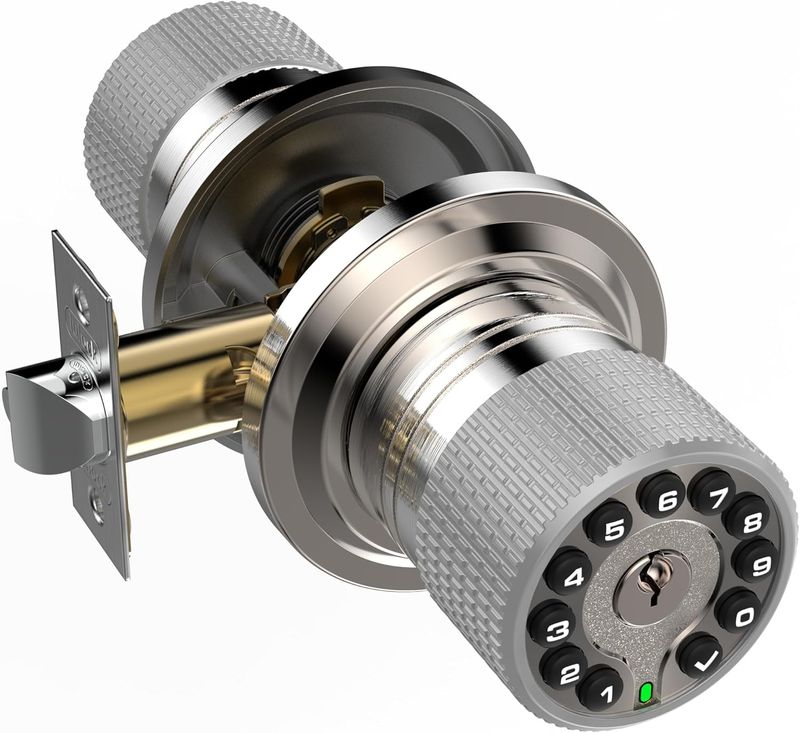 Keyless Entry Smart Door Knob with Keypad Auto Lock Waterproof Secure Lock for Home Use
