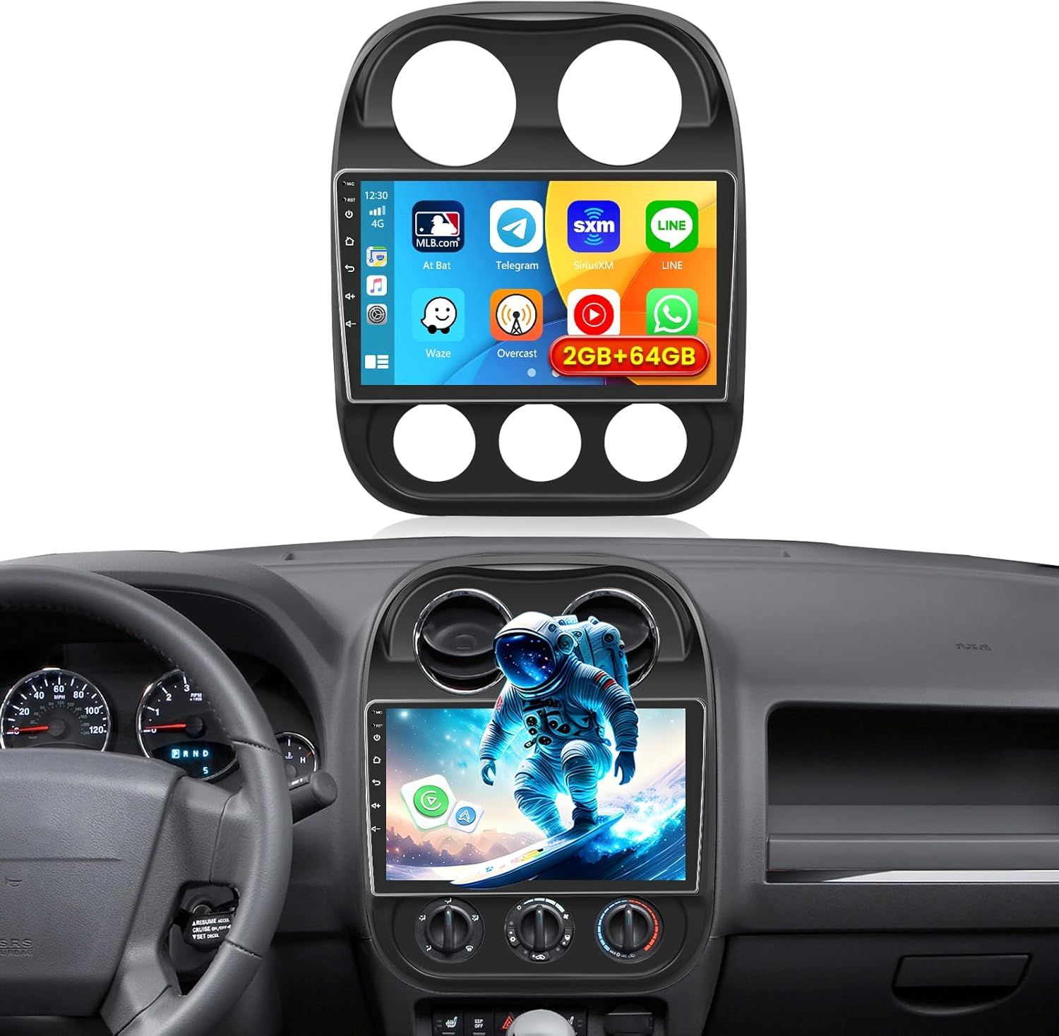 Jeep Compass Patriot 2011-2017 Touchscreen 10.1 Auto Android Radio, Wireless CarPlay &amp; Backup Camera