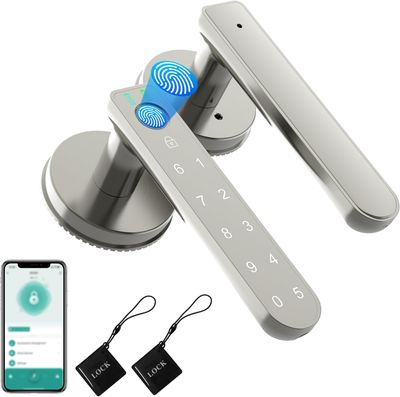 Fingerprint Door Knob Smart Lock with App &amp; Keyless Entry for Home Security, Apartment &amp; Office