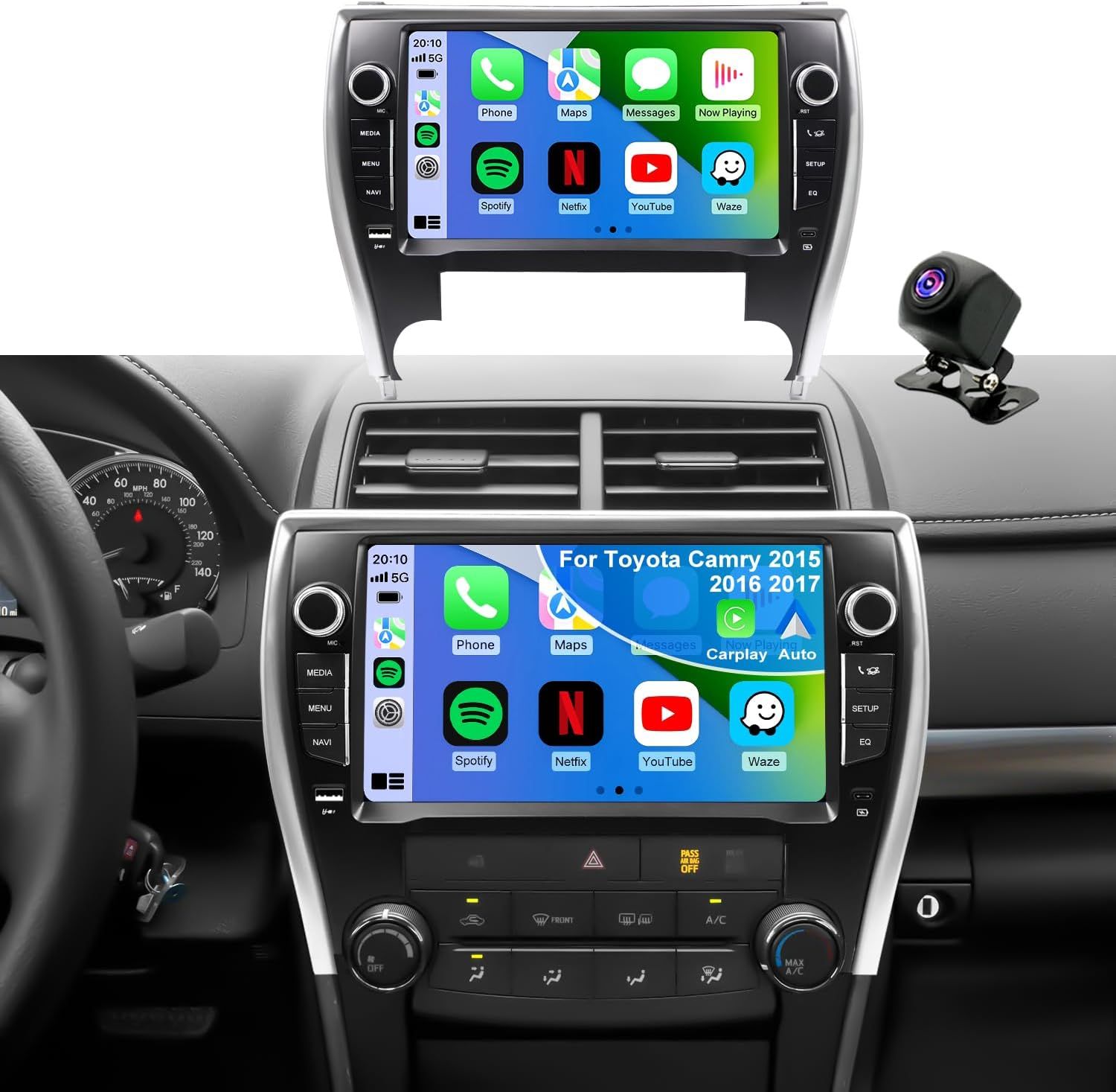 Toyota Camry 2015-2017 Car Stereo 10 Inch With Android Auto, CarPlay, GPS Navigation &amp; Backup Camera