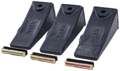 3PCS Bucket Teeth with Roll Pins X156L TX156 Heavy Duty for Backhoe Loader, Excavator &amp; Skid Steer