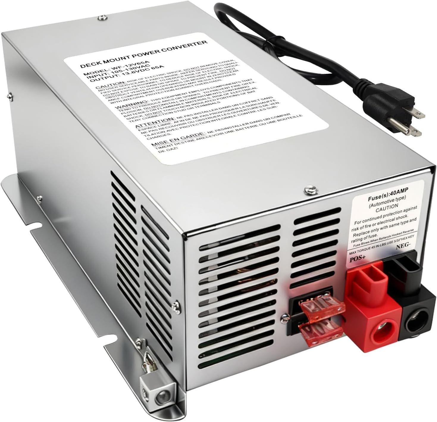 65 Amp RV Power Converter Replacement for WF-9865-AD For Camper Trailer, Boat &amp; Rv